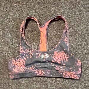 Under Armour Women's Coral and Black Sports Bra